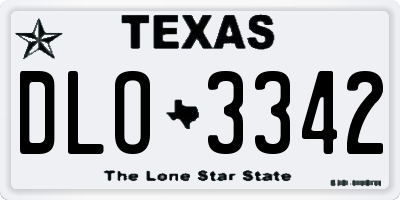 TX license plate DLO3342