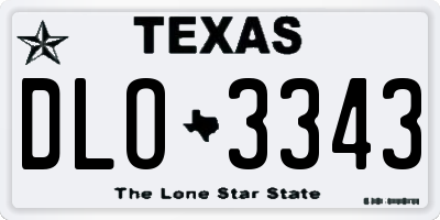 TX license plate DLO3343