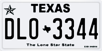 TX license plate DLO3344
