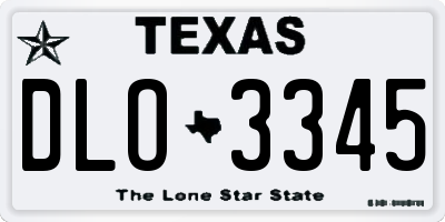 TX license plate DLO3345