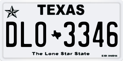 TX license plate DLO3346