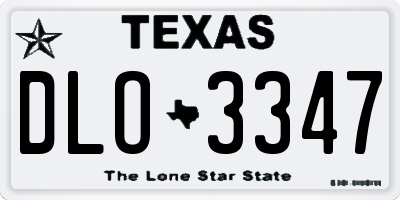 TX license plate DLO3347
