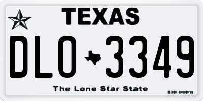 TX license plate DLO3349