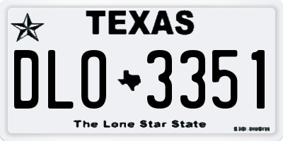 TX license plate DLO3351