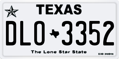 TX license plate DLO3352