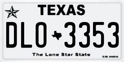 TX license plate DLO3353