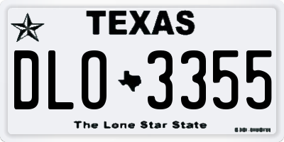 TX license plate DLO3355