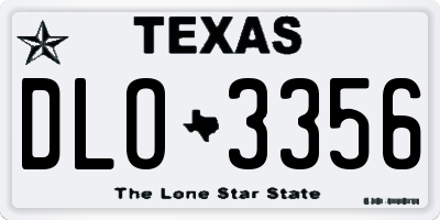 TX license plate DLO3356