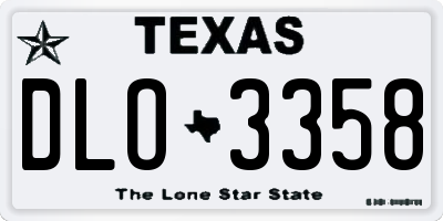 TX license plate DLO3358