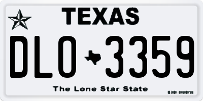 TX license plate DLO3359