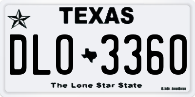 TX license plate DLO3360