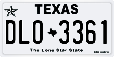 TX license plate DLO3361
