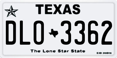 TX license plate DLO3362