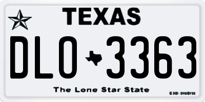 TX license plate DLO3363