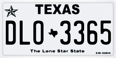 TX license plate DLO3365