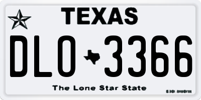 TX license plate DLO3366