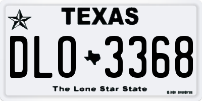 TX license plate DLO3368