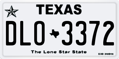 TX license plate DLO3372