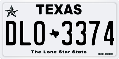 TX license plate DLO3374