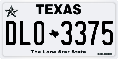 TX license plate DLO3375