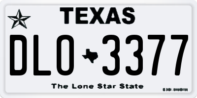 TX license plate DLO3377