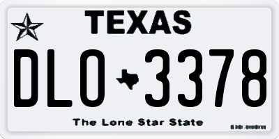 TX license plate DLO3378