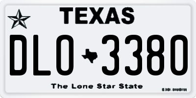 TX license plate DLO3380