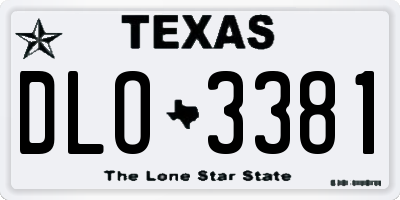 TX license plate DLO3381