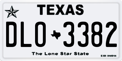 TX license plate DLO3382