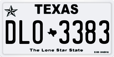 TX license plate DLO3383