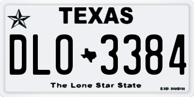 TX license plate DLO3384