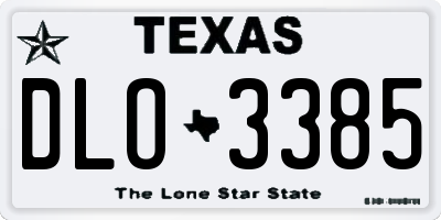TX license plate DLO3385