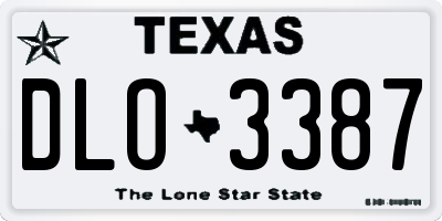 TX license plate DLO3387