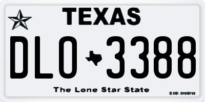 TX license plate DLO3388