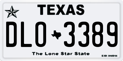 TX license plate DLO3389