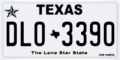 TX license plate DLO3390