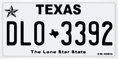 TX license plate DLO3392