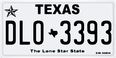 TX license plate DLO3393