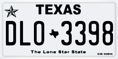 TX license plate DLO3398