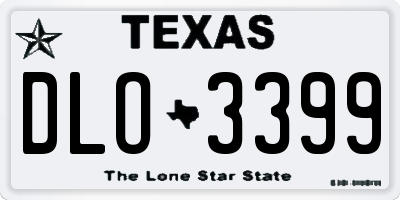 TX license plate DLO3399