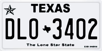TX license plate DLO3402