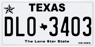 TX license plate DLO3403