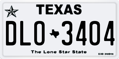 TX license plate DLO3404
