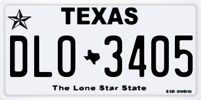 TX license plate DLO3405