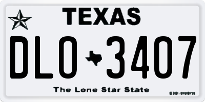 TX license plate DLO3407