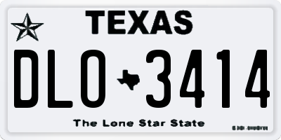 TX license plate DLO3414