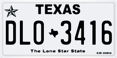 TX license plate DLO3416