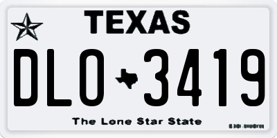 TX license plate DLO3419