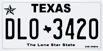 TX license plate DLO3420
