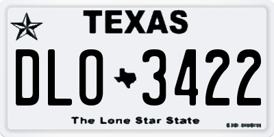 TX license plate DLO3422